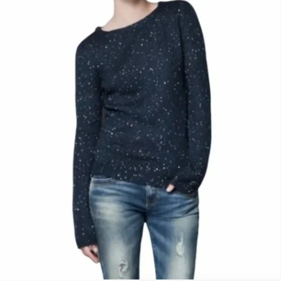Zara Sweaters - Zara Blue Trafaluc Knit Sweater Sequins Size S QT
